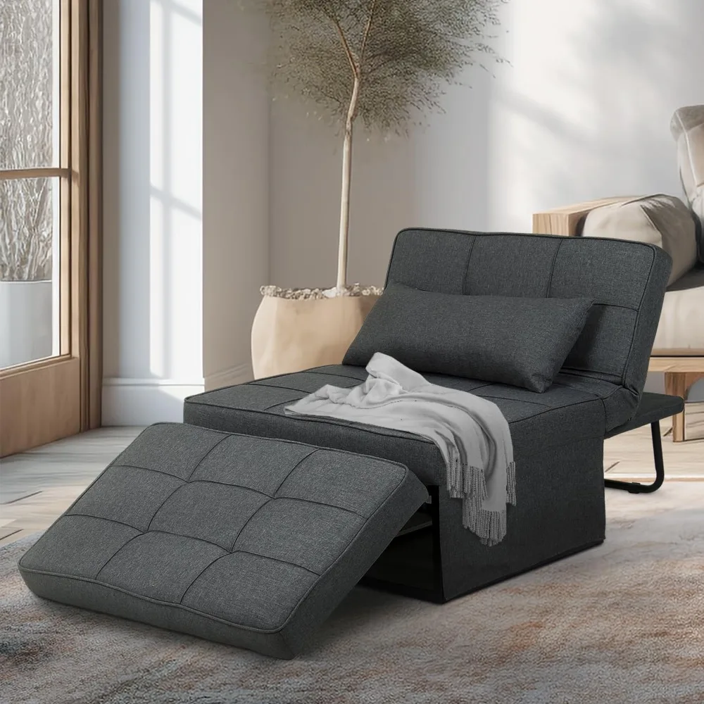 Sofa Bed,4-in-1 Multi-Functional Convertible Chair, Folding & No Installation Ottoman Bed with Adjustable Backrest, Hotel Sofas