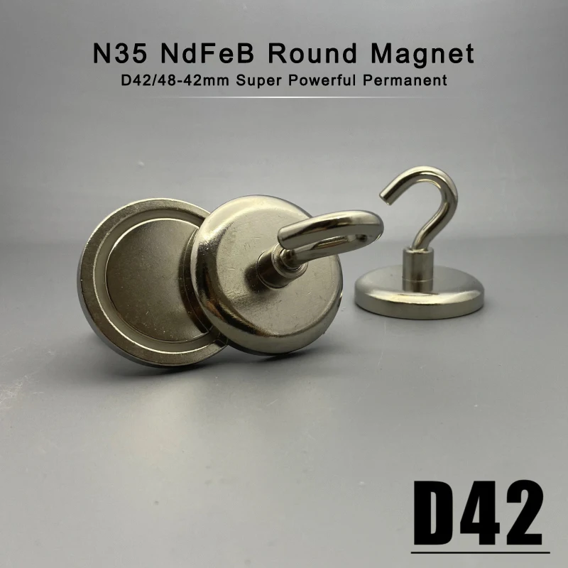 1/2/3/5Pcs Diameter 42mm Magnets Hook D42 hook Circular Heavy Duty Wall Hanger Strong Powerful magnet Magnetic Imanes