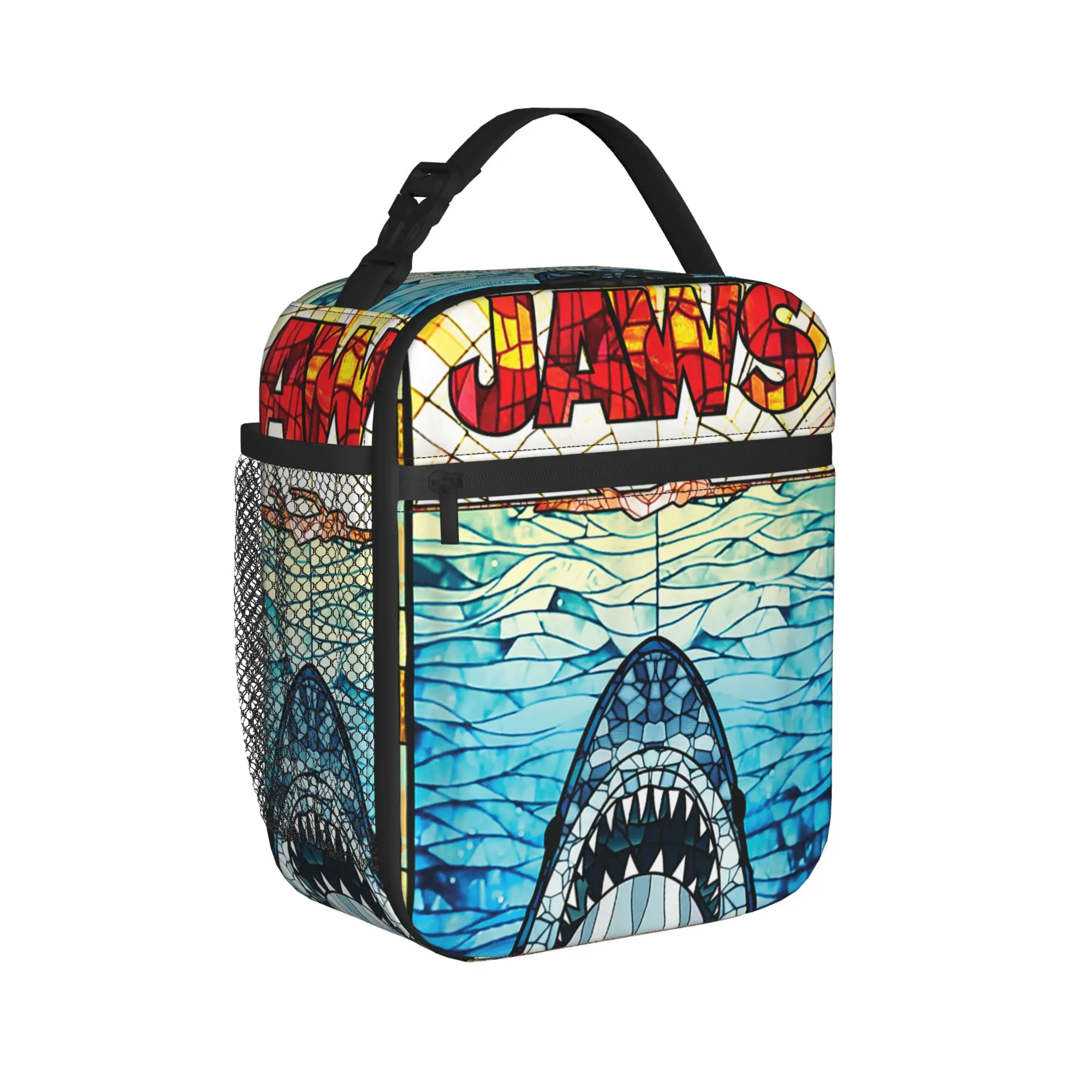 Jaws 50th Anniversary Poster  Lunch Bag For Child  Picnic Custom Lunch Box Fun Oxford Thermal Lunch Bags