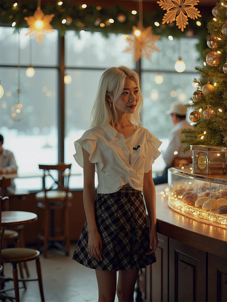 منقوشة الإمبراطورية نمط Preppy التنانير للمرأة مكتب ملابس حريمي الربيع الطيات الكاحل طول الرقص الباليه فتاة أضعاف سوينغ تتدفق