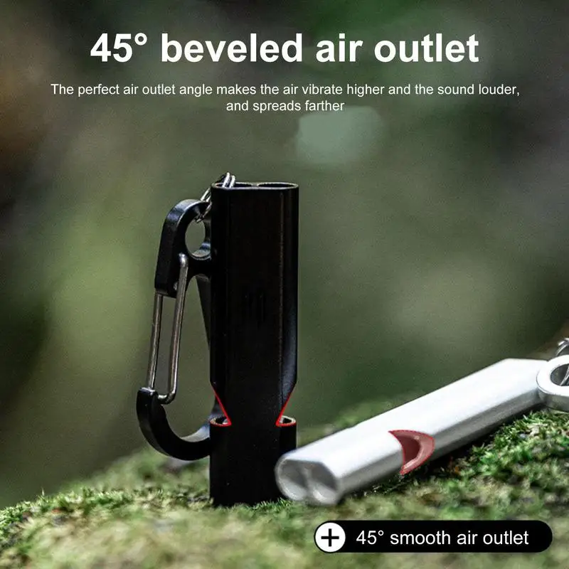 Outdoor Survival Whistle หลอดคู่ 120db นกหวีดความปลอดภัยแบบพกพานกหวีดอเนกประสงค์ Decibel สูงนกหวีดสําหรับเดินป่า