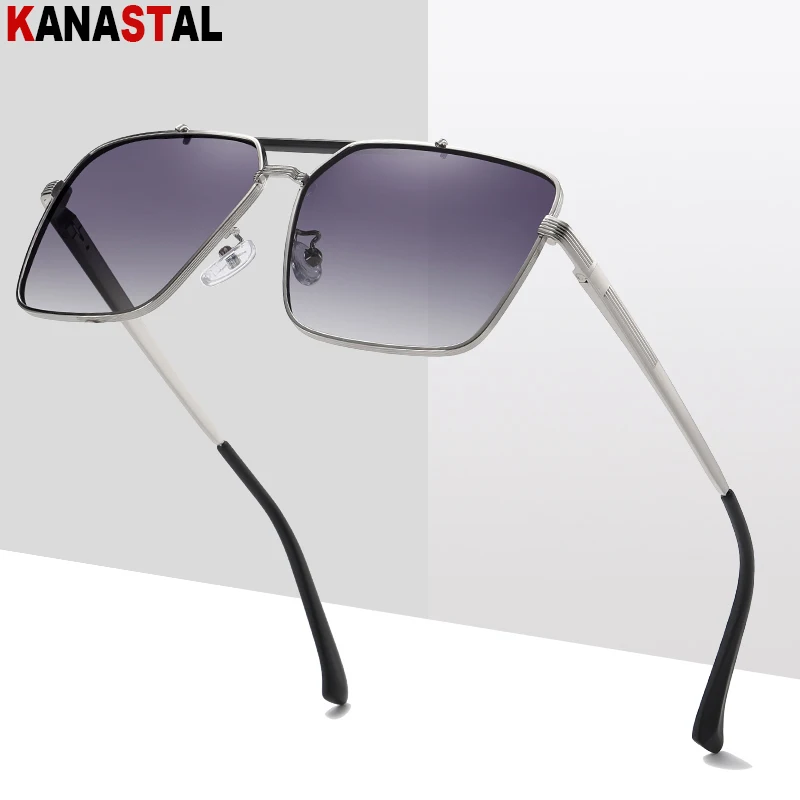 

Men's Sunglasses Polarized UV400 Double Bridge Sun Glasses Pilot Goggles Metal Eyeglasses Frame Male Outdoors Driving Eyewear