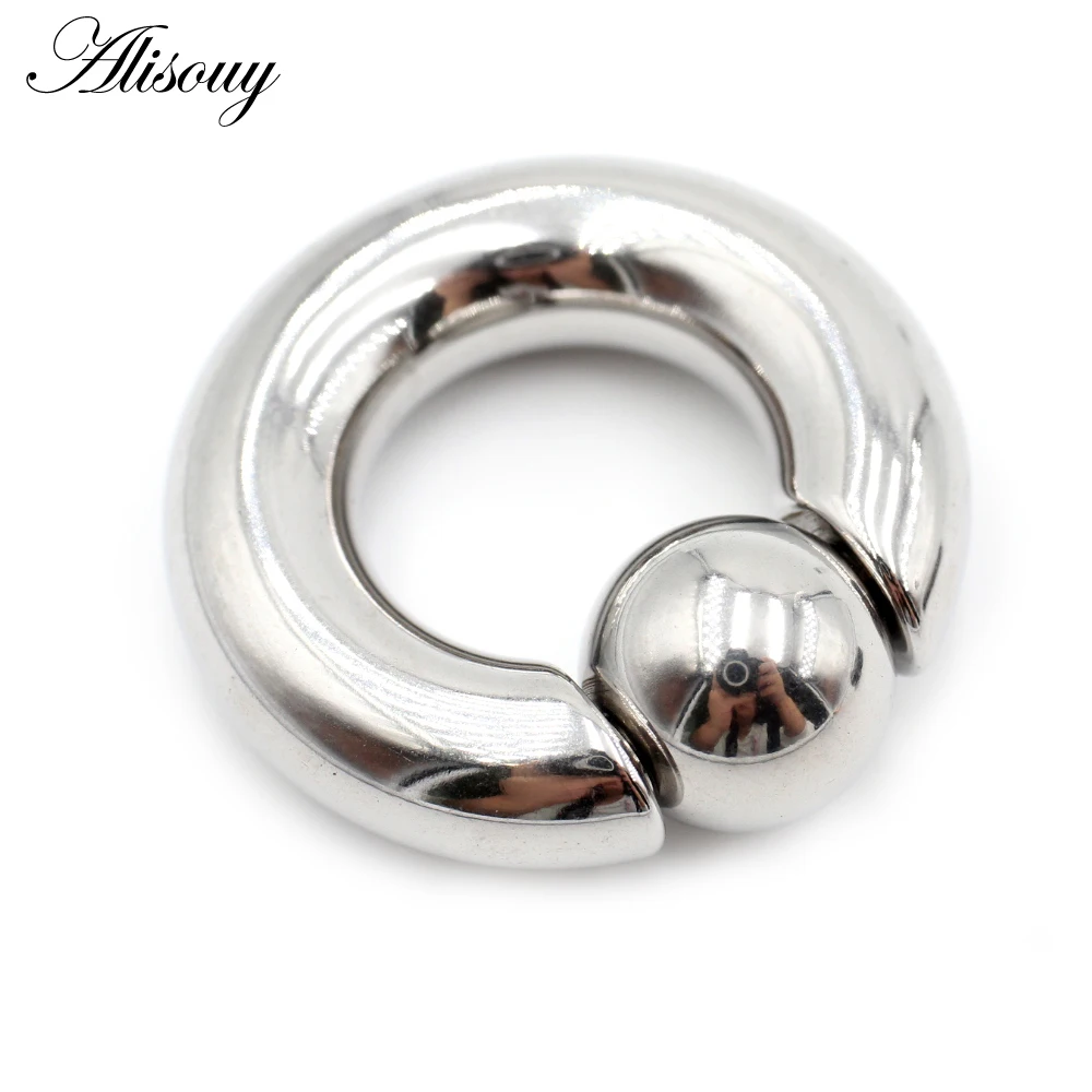 Alisouy 1PC 316L Surgical Stainless Steel Circular Barbells full size Round Lip Ring Eyebrow Nose Studs Body Piercing Jewelry