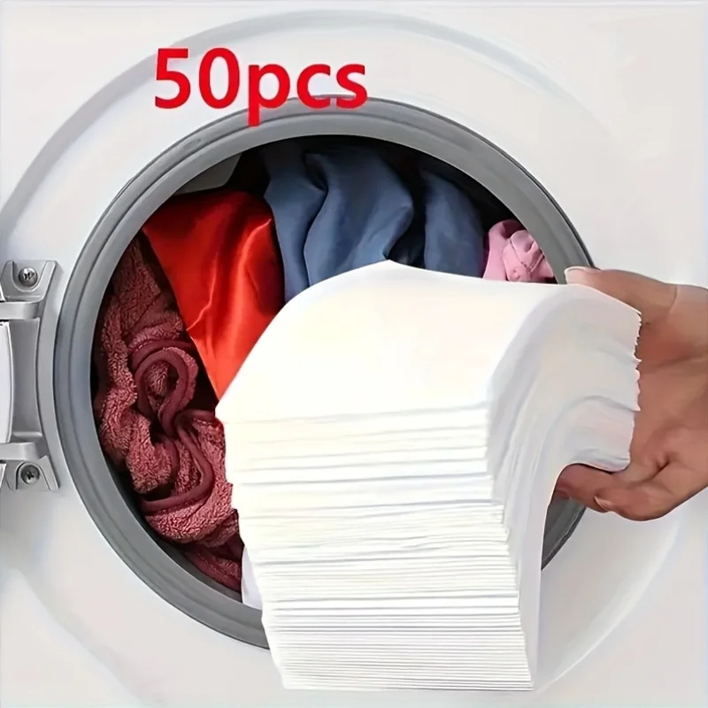 50pcs Dye-Resistant Cloth for Laundry, Color-absorbing Paper for Washing Machine, Mixed Laundry Anti-Penetration Fade Protection