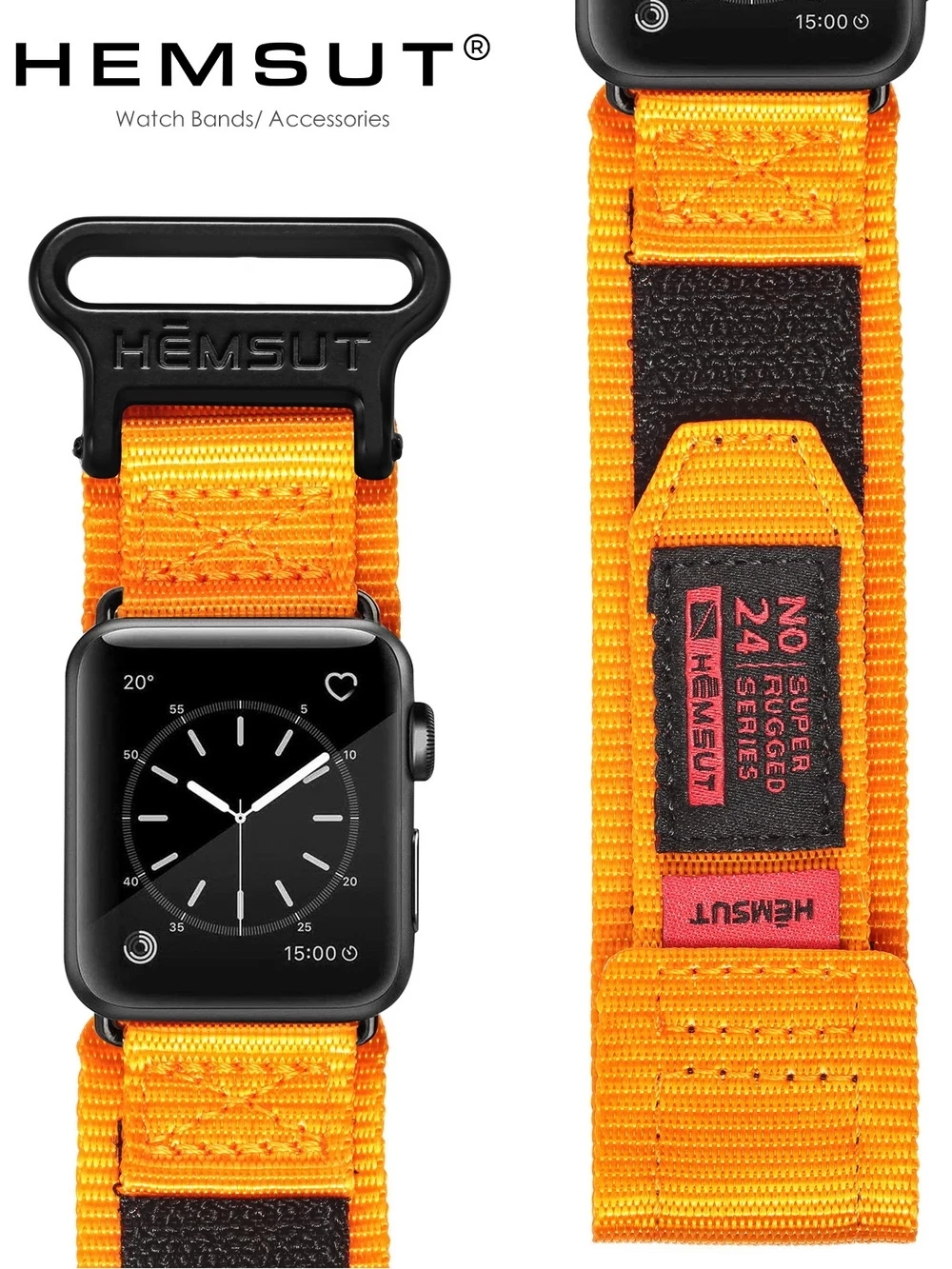 

Ремешок HEMSUT для Apple Watch Band 38 41 42 45 мм, спортивный нейлоновый браслет для Ultra 49 мм Mini Band 4 Iwatch 7 5 6 Se 2 3