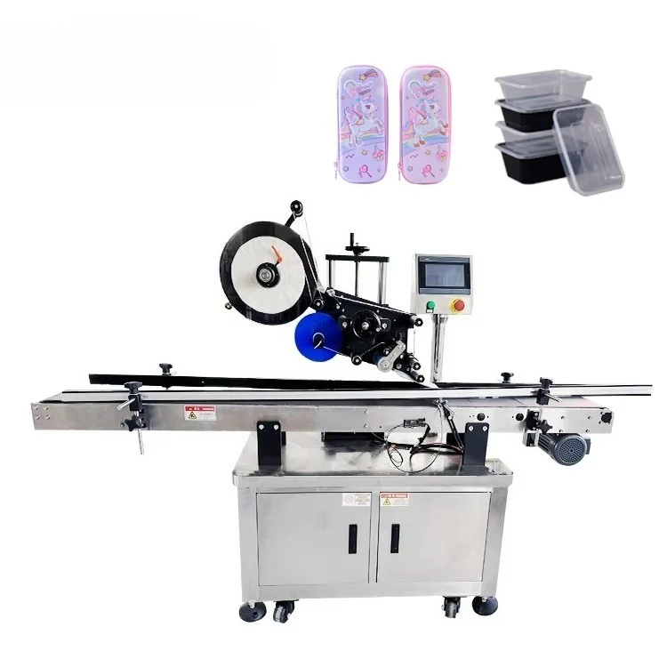 Machine automatique d'étiquetage de surface plane pour le collage de stickers sur cartons, cosmétiques et étuis à crayons