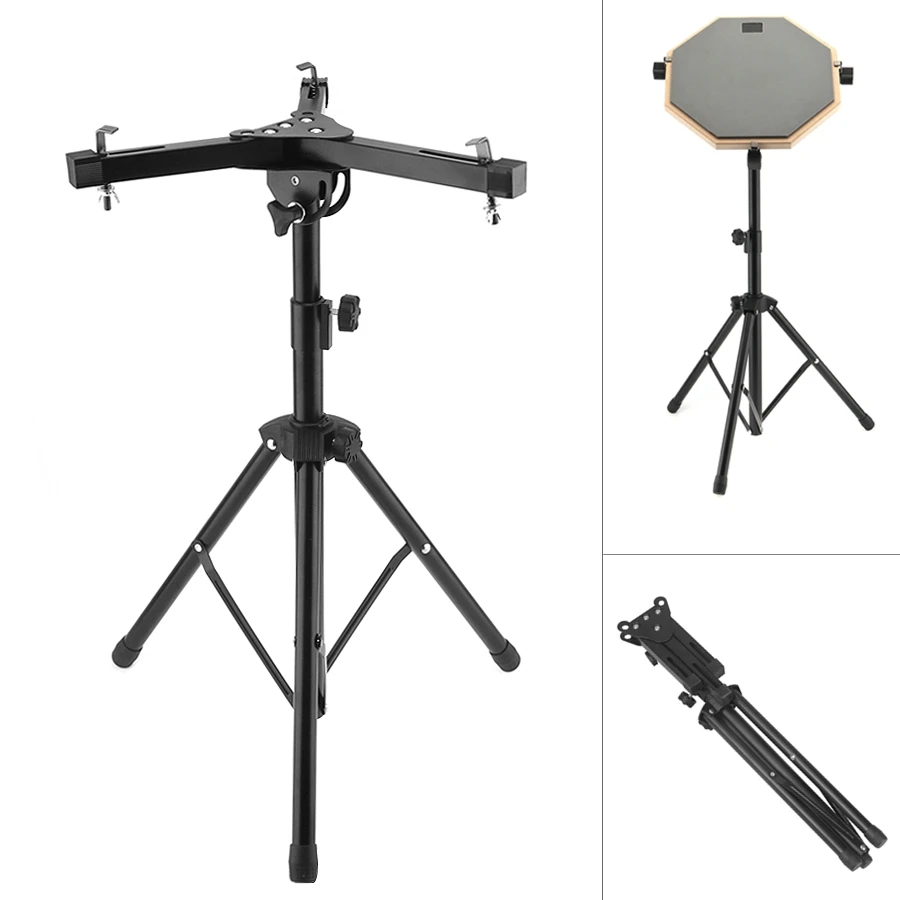 Drum Stand Holder Aluminum Alloy Adjustment Foldable Floor Drum Pad Stand Holder for 10 - 12 Inch Dumb Drum Practice Training