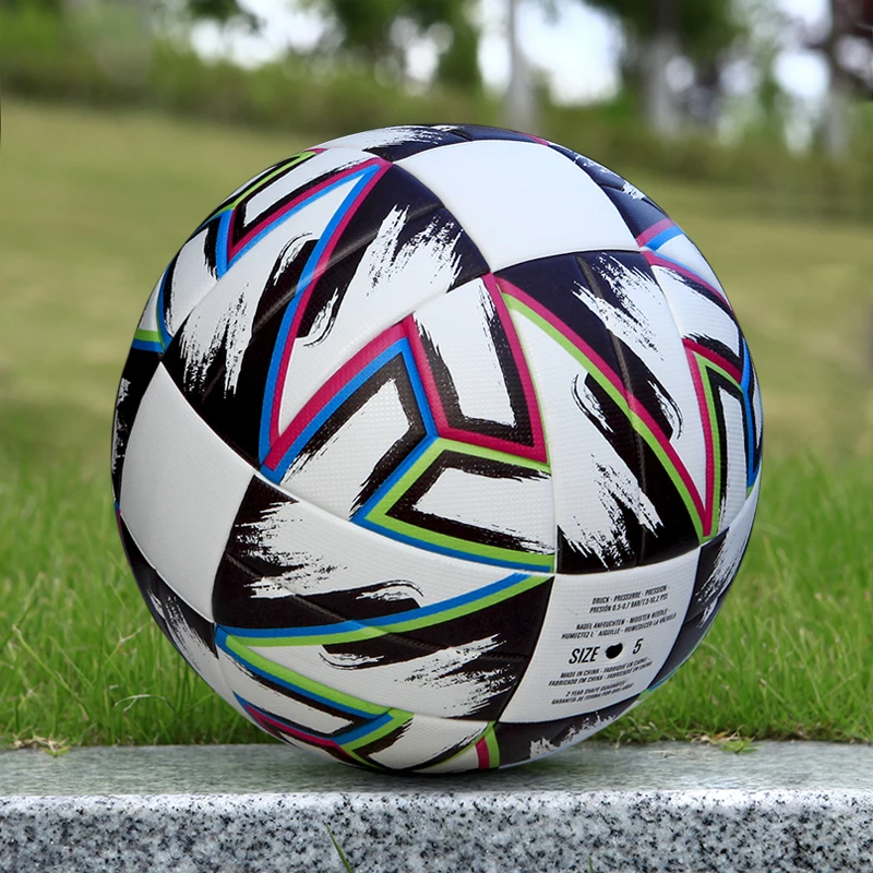 Pallone da calcio ufficiale della lega taglia 5 Pallone da calcio professionale ad alta elasticità PU incollato senza cuciture per uomo e donna
