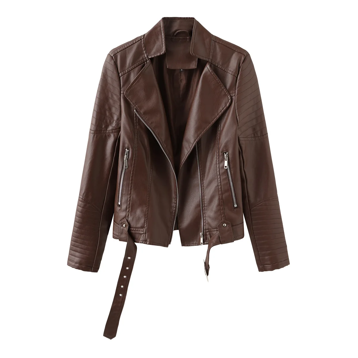 

Fashion New Women's Jacket European Fashion Leather Jacket Pimkie Cleaning Single PU Leather Motorcycle Temale Women's Leat