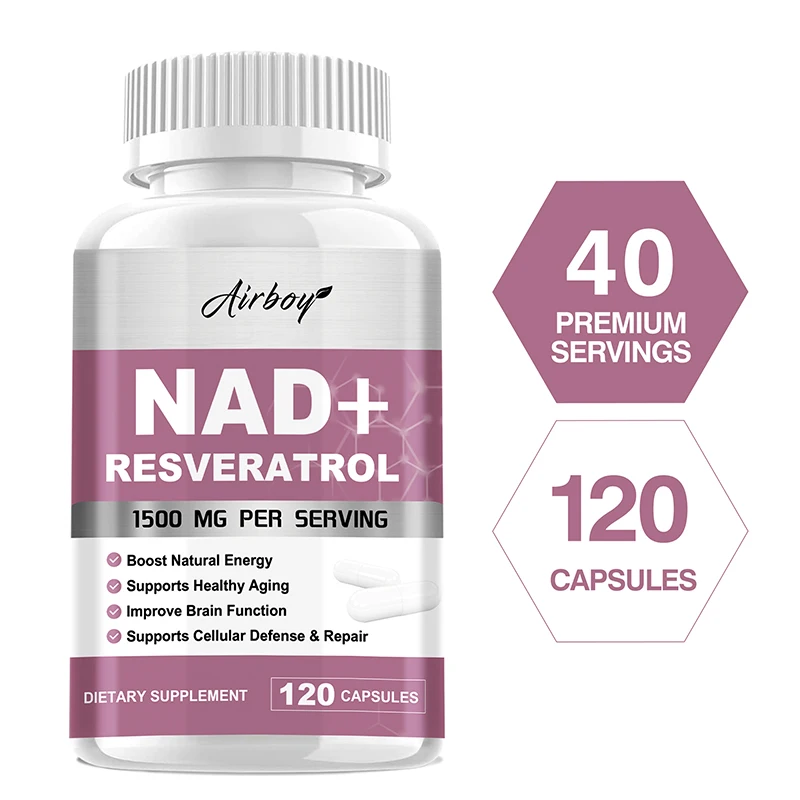 

NAD+ Resveratrol Supplements - Natural Energy, Anti-aging and Cellular Health, Strengthens The Immune System