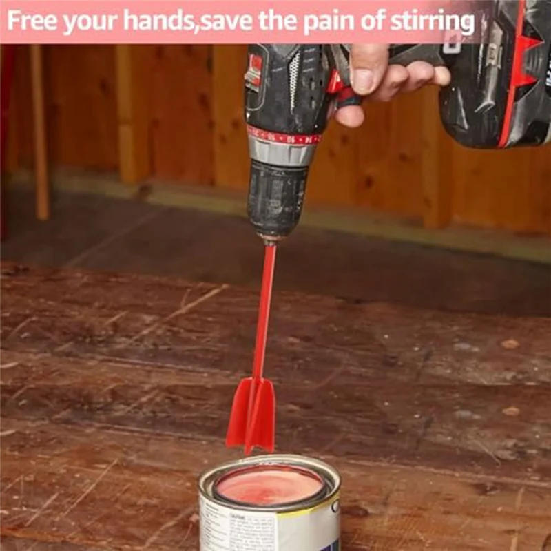 

20 PCS Paint Mixer Drill Attachment, Paint Stirrer For Drill, Red Helix Paint Mixer Resin Mixer Epoxy Paddles For Mixing Resin