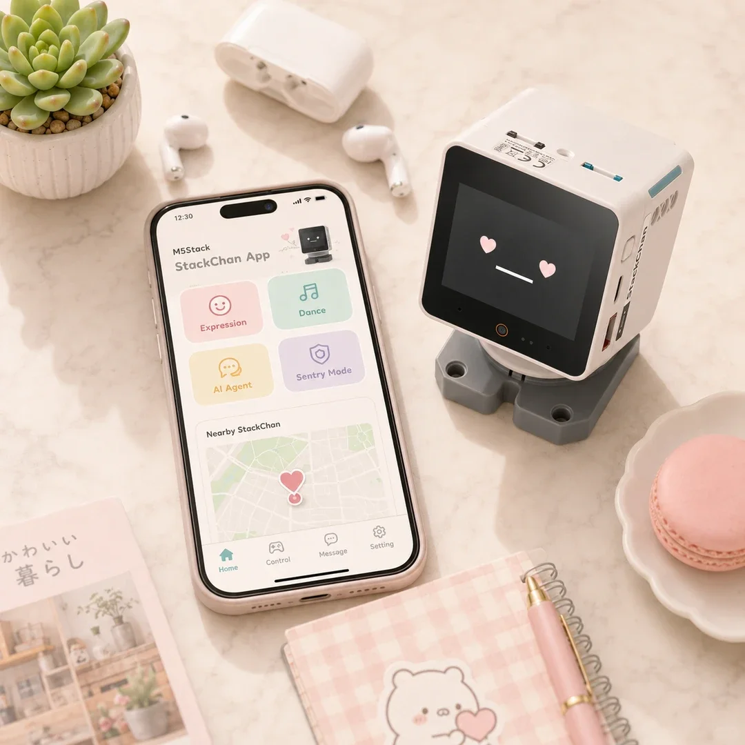 M5Stack Official StackChan: Kawaii Co-Created Open-Source AI Desktop Robot(ESP32-S3) Voice Q&A AI agent Accessories Gift