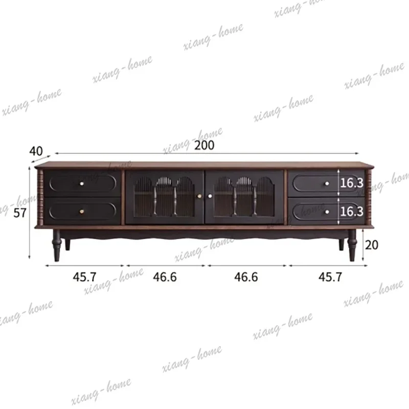YJ Metal Legs Glamour Tv Stand Retro French European Chic Tv Cabinet Minimalist With Drawers Meuble De Télévision Furniture Home