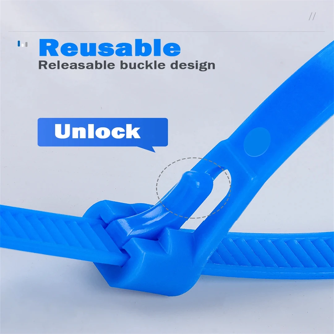 High Quality Reusable Plastic Zip Tie Cable Straps Zip Tie Loose Slipknot Recycle Organizer Detachable Bundle 50Pcs