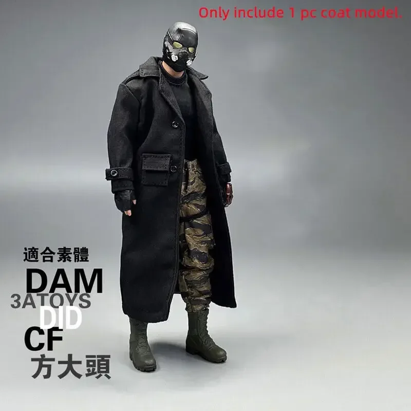 [Solo abrigo] ropa a escala 1/12, abrigo largo, modelo negro para figura de 6"