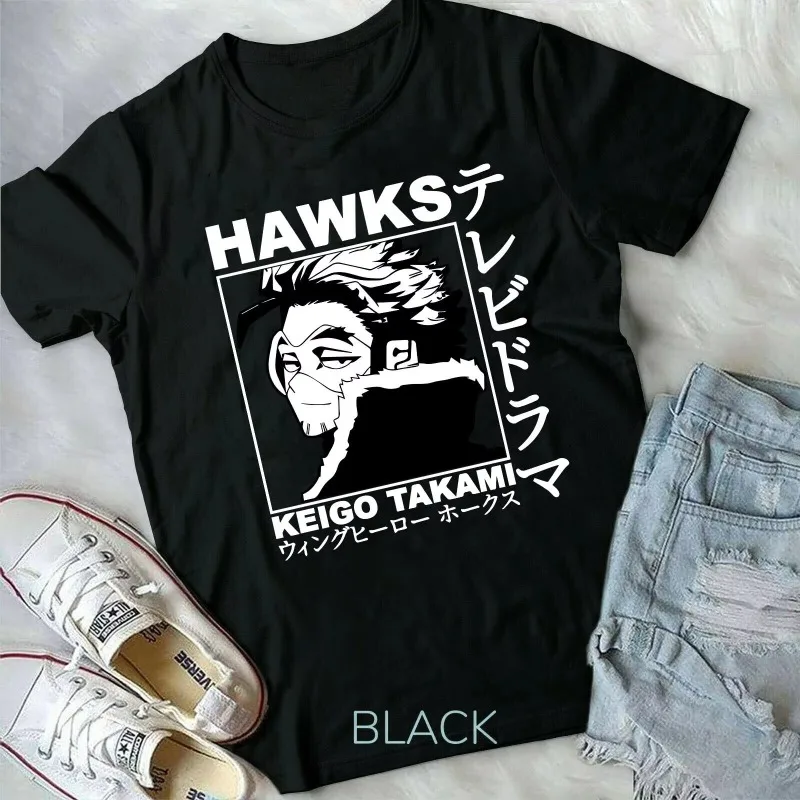Tendencia verano 2025 Cosplay Neutral HAWKS Keigo Takami My Hero Boku No Hero BNHA MHA Anime Manga nueva camiseta Unisex