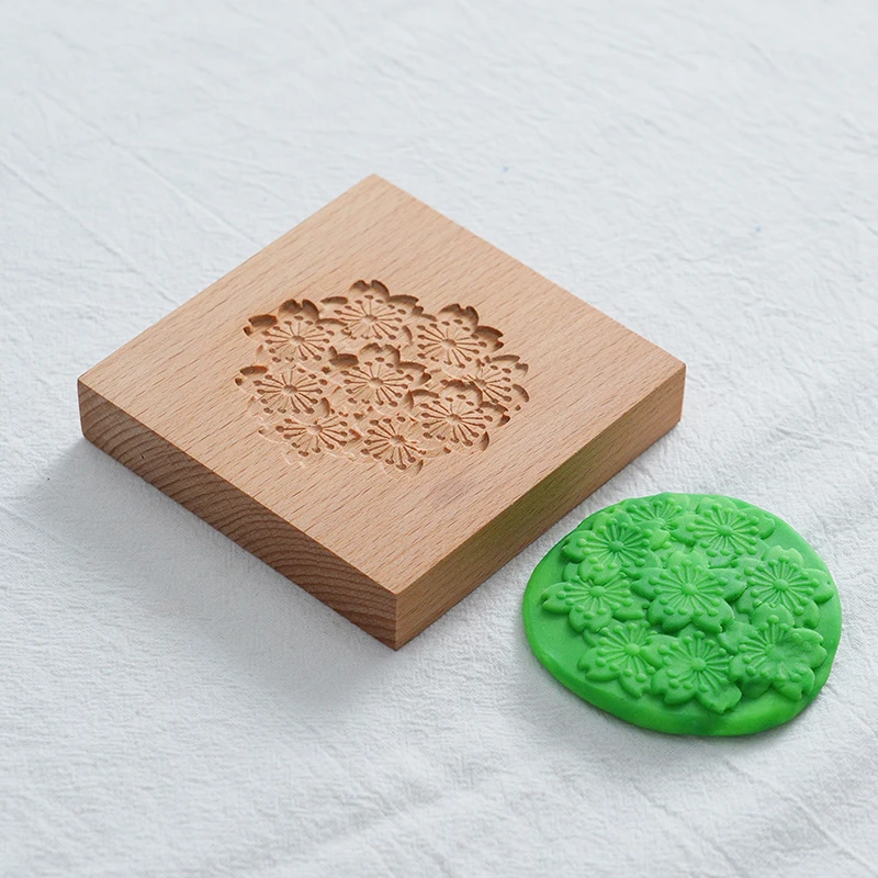 Wagashi tool mould embossing board collection to make wood-shaped pattern diy making tool