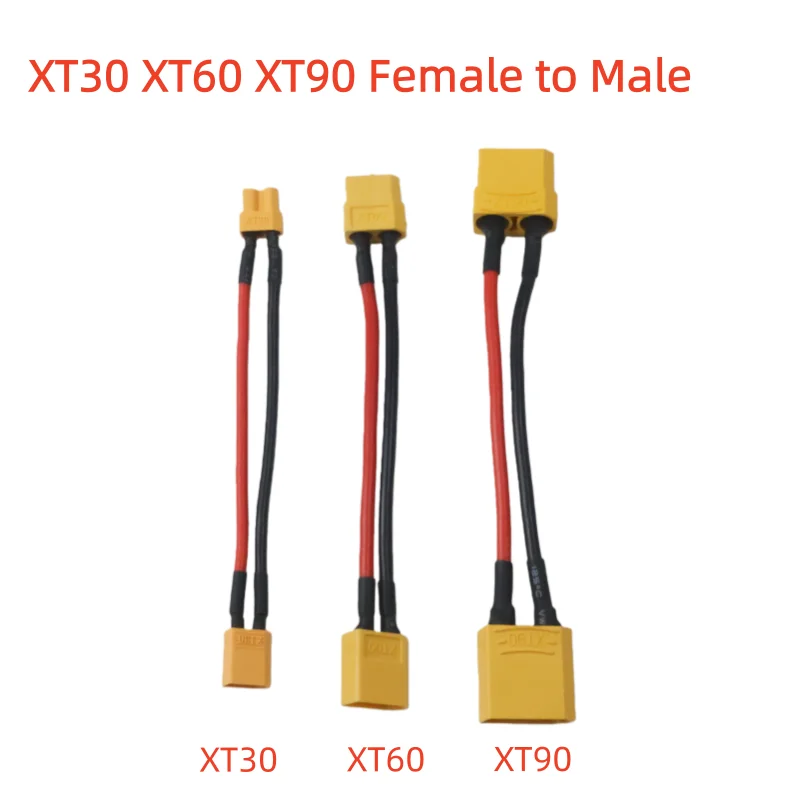1 Stück XT30/XT60/XT90 Stecker auf Buchse Verlängerungskabel 10 cm 14/16 AWG für RC Lipo Batterie für RC Lipo Batterie gebrauchsfertig
