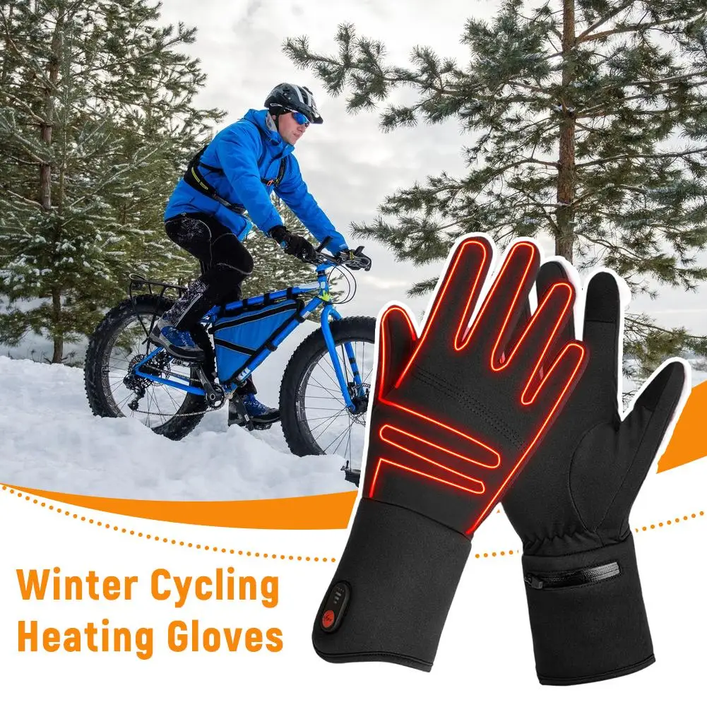 

Winter Cycling Heating Gloves Outdoor Sports Electric Heating Ski Gloves Mountaineering Warmth Touch Screen For Men And Women