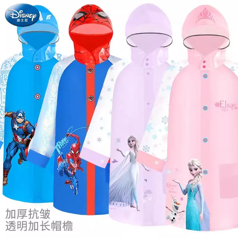 Impermeabile Disney-Elsa per uomo e donna, simpatico poncho impermeabile per bambini, tuta da esterno, bambini, ragazzo, ragazza, impermeabile,