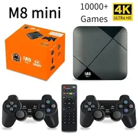 M8 Mini TV box Sistema Controller WiFi 4G/5G HD 4K H.265 iptv duplo S905 Video Game Console Android10 64GB 10000+ Games Wireless