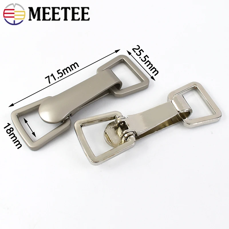 2/4sets Meetee 18*73cm Metal Buttons Garment Hook Buckles Apparel Belt Decor DIY Sewing Clothing Down Coat Supply Accessory