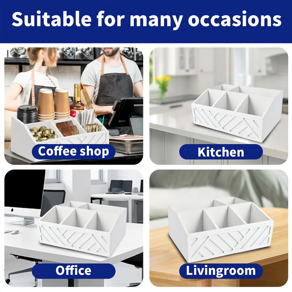 Coffee Bag Storage Box Wooden Tea Bag Storage Partition Home Coffee Paper Cup Bar Storage Display Box Kitchen Organizer view 6