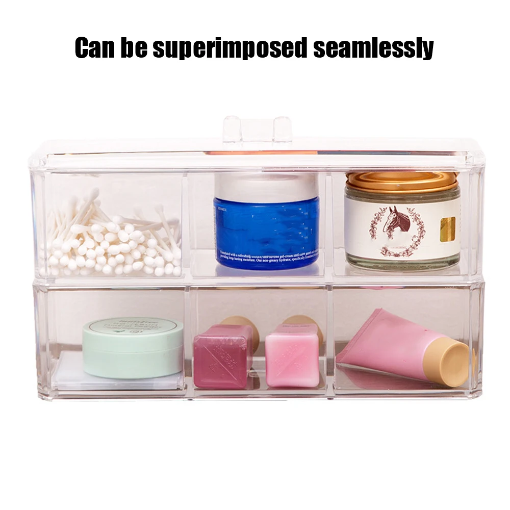 Cosmetic Storage Box Cotton Pad Container With Lid Cotton Swab Organizer Makeup Holder Acrylic Material Transparent