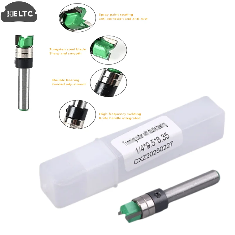 

Tungsten steel Double Bearing Trimming Cutter Precision Cutting Tool 1/4 Handle Lightweight Trimming Tool Accessories