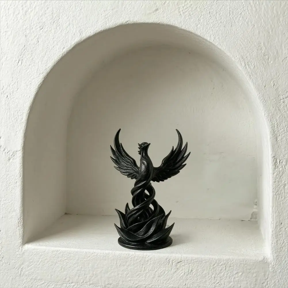 Matte Frosted Texture Figure 3d Printed Phoenix Decor Phoenix Sculpture 3d Printed Figurine Mythical Bird Decoration with Wings