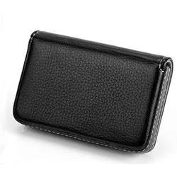 Couro PU Titular do cartão de crédito para homens, Carteira Masculina Minimalista Business ID Card Case Box, Moda Mini Carteira Bolsa, Marca de luxo