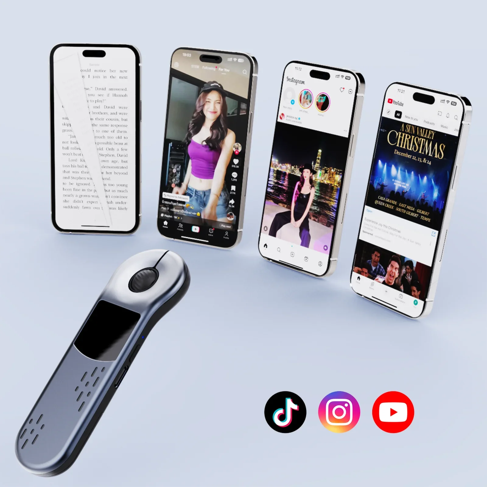 Hot Sale 2025 New Wireless Presenter Pen with Remote Control TikTok Scrolling Page Turner Clicker for Presentation and Pointer