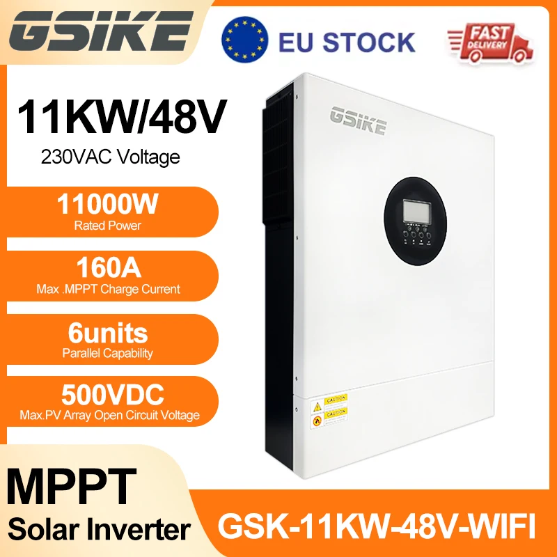 GSIKE 11KW 6.2KW 2KW Solar Inverter Hybride 220V Zuivere Sinusgolf Ingebouwde 160A-60A MPPT Solar Charge Controller PV Omvormer EU Voorraad