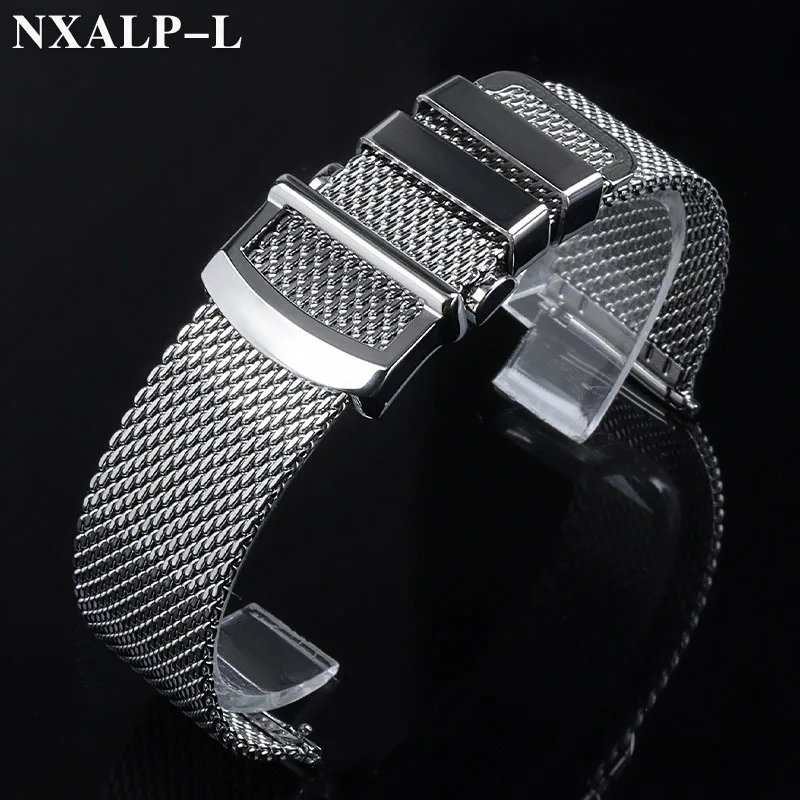 سوار ساعة ميلاني شبكي من الفولاذ المقاوم للصدأ ، سوار معصم لـ IWC ، بورتوفينو برتغالي للطيار ، أوميجا ، 20 ، 22