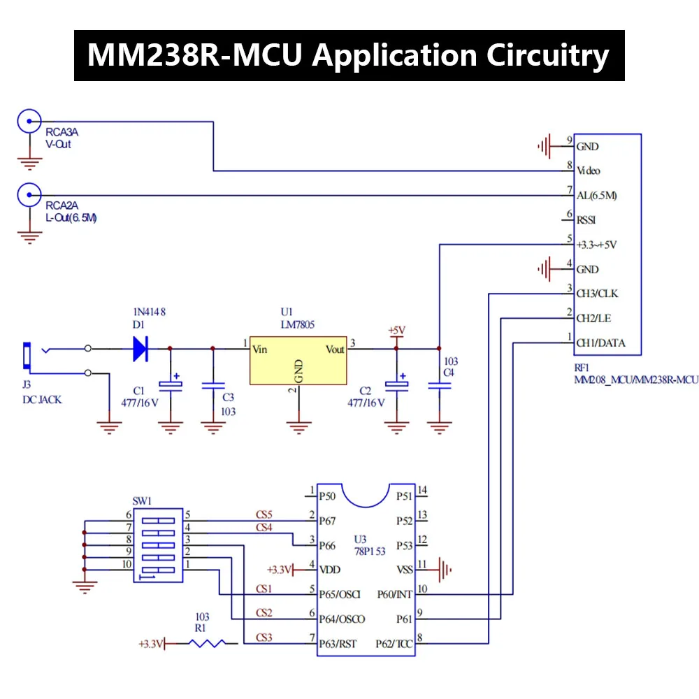 MM238RW DC 3.3-5V 5.8 جيجا هرتز وحدة استقبال نقل الفيديو اللاسلكية بدون تردد استقبال الصوت: 4900-5945 ميجا هرتز