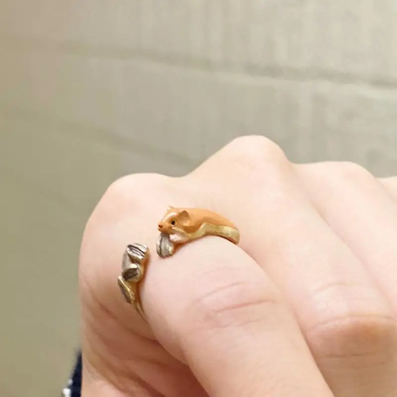 Adjustable Size Animal Three-dimensional Personality Female Jellyfish Snake Hamster Ring