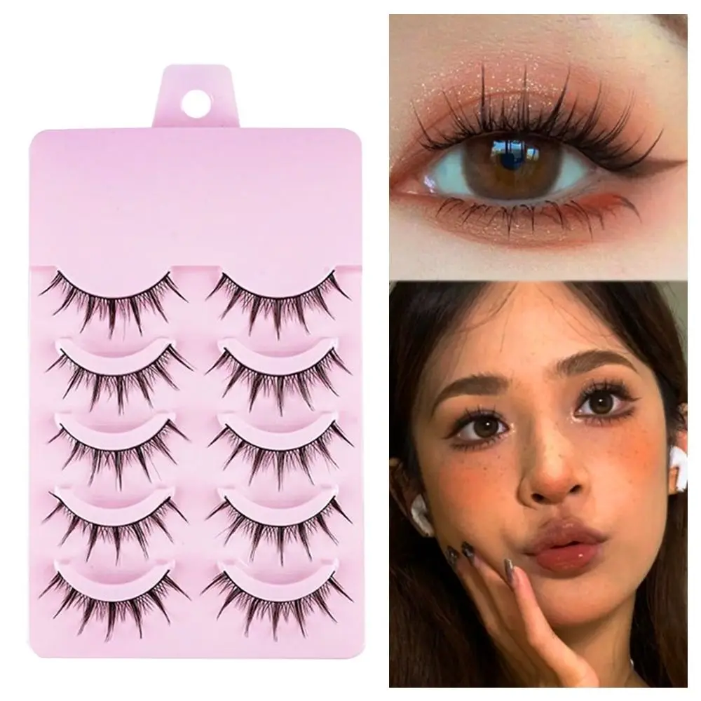 

5 Pairs New Fish Tail False Eyelashes Daily Makeup Black Natural Manga Lashes Extension Eyelashes