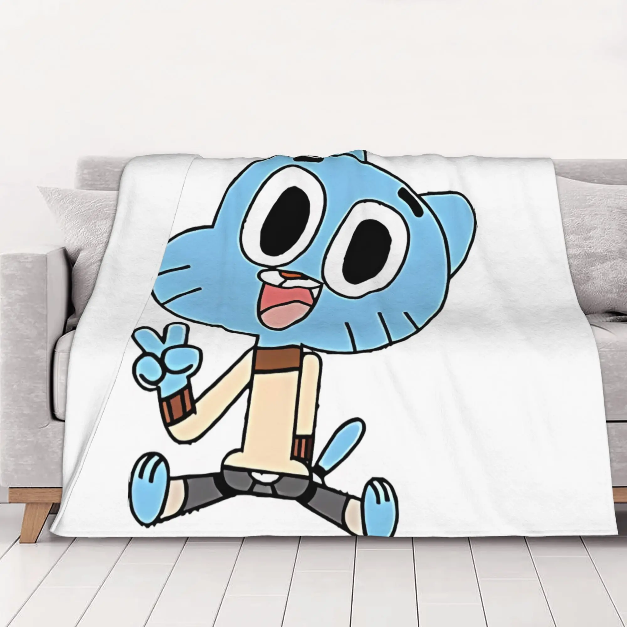 1PC home Cute Room Decor Gambol Blanket Throw Blanket tThe Amazing World of Gumball Novelty Warm Blanket All Season