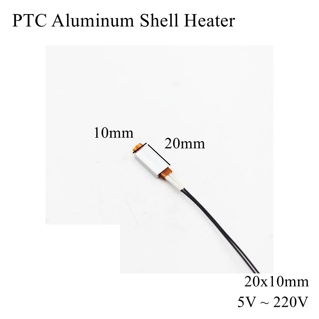 20x10mm 12V 24V 110V 220V PTC Aluminum Shell Heater Constant Thermostat Thermistor Ceramic Air Heating Sensor Egg Incubator