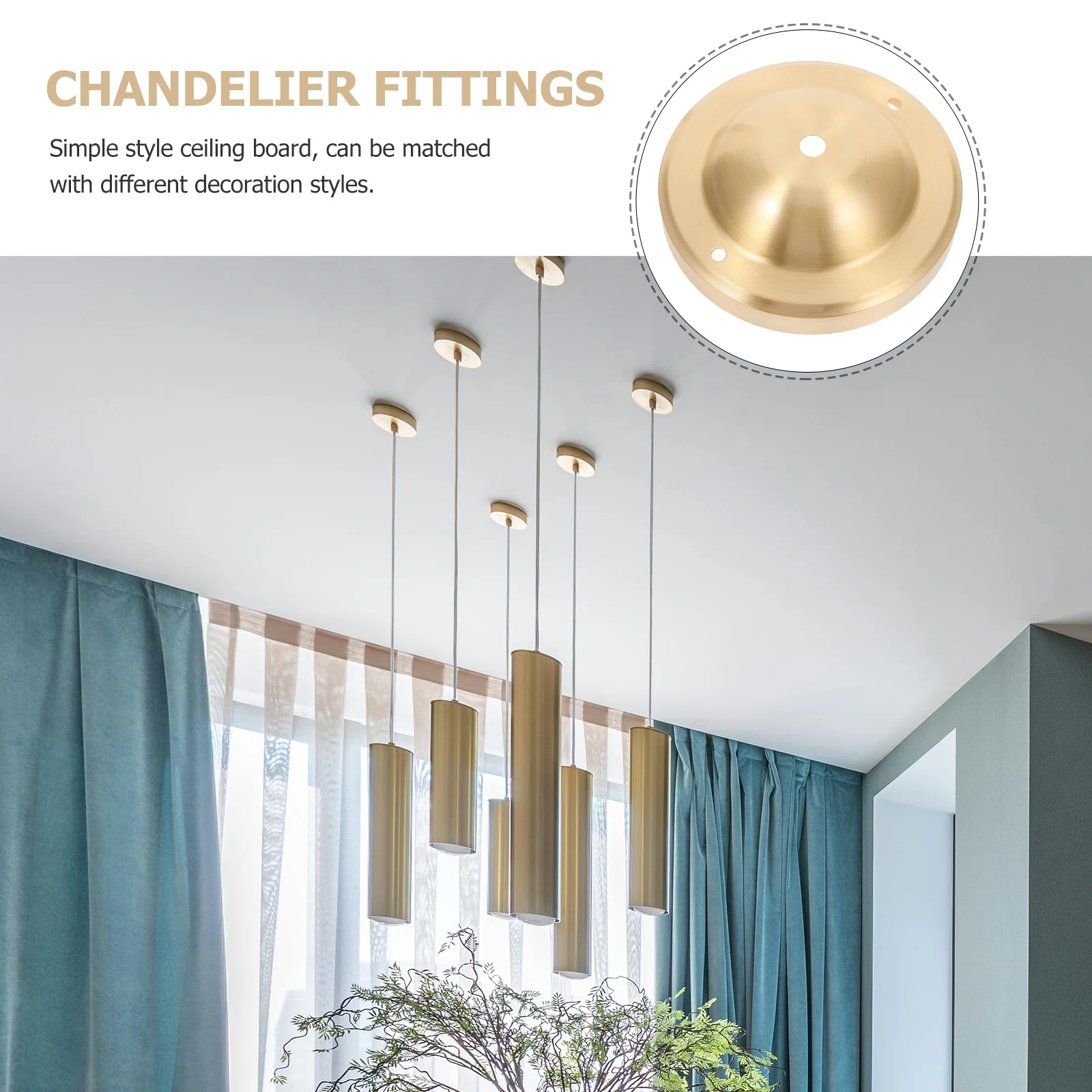 

1pc Ceiling Plate Copper Pendant Light Canopy Cover For Living Room Bedroom Nursery Retro Lighting Fixture Mounting Bracket