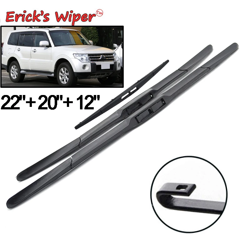 Erick's Wiper Front & Rear Wiper Blades Set For Mitsubishi Pajero Shogun Montero V80 2007 - 2015 Windshield Windscreen 22