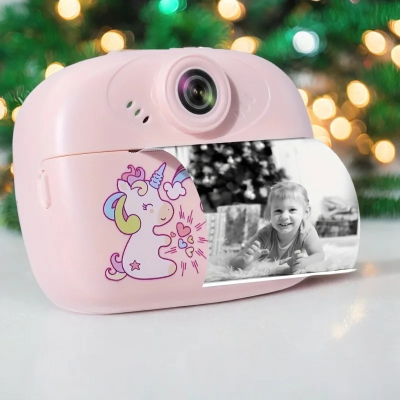 Câmera Infantil com Tela LCD de 2.4 polegadas, Suporta Memória de 32G, Bateria de Longa Duração, Impressão Instantânea e Suporte a Jogos