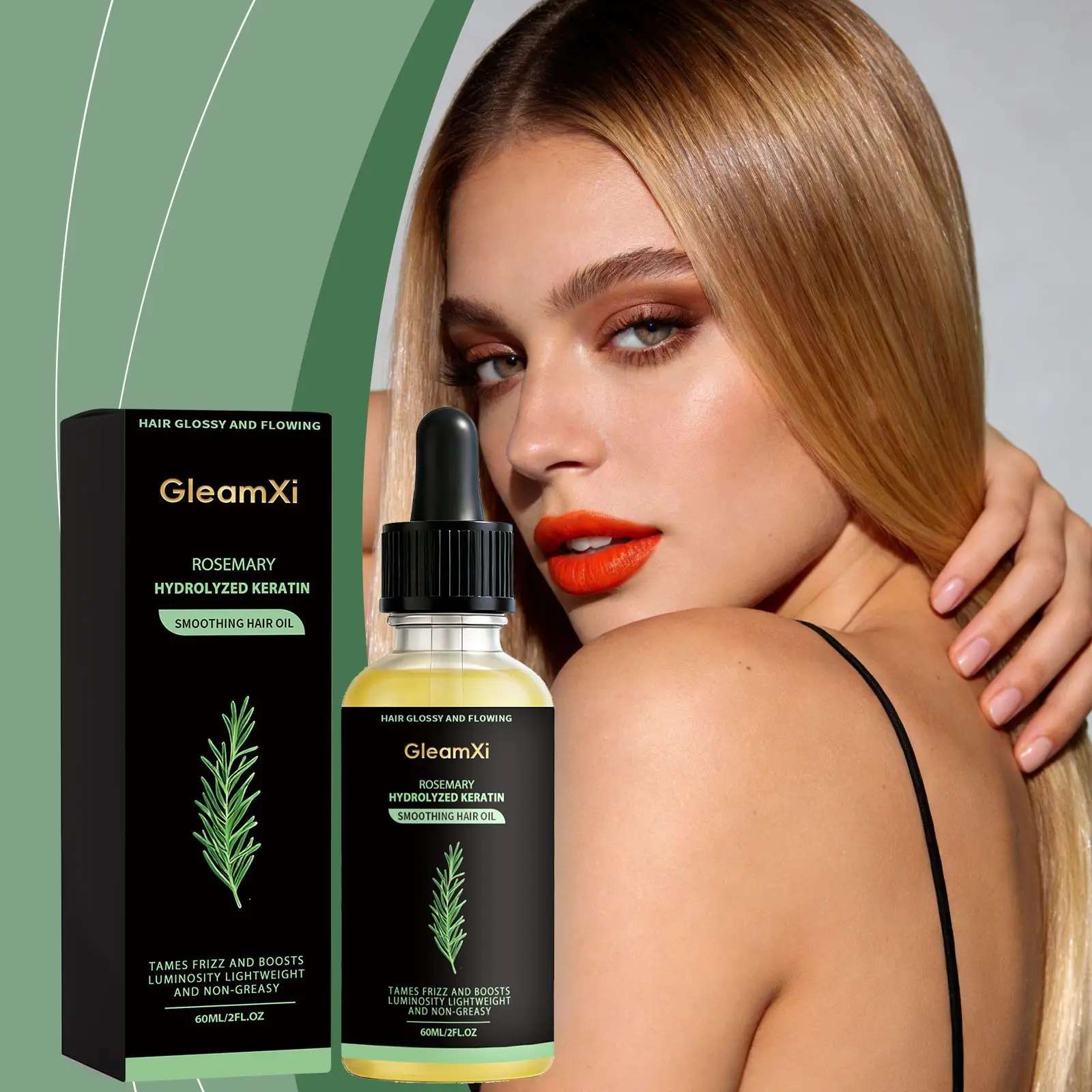 Suero Capilar Suave Gleamxi, Nutre el Cuero Cabelludo, Reduce la Rotura y las Puntas Abiertas, Cabello Débil y Frágil, Esencia Fortalecedora para un Cabello Más Brillante