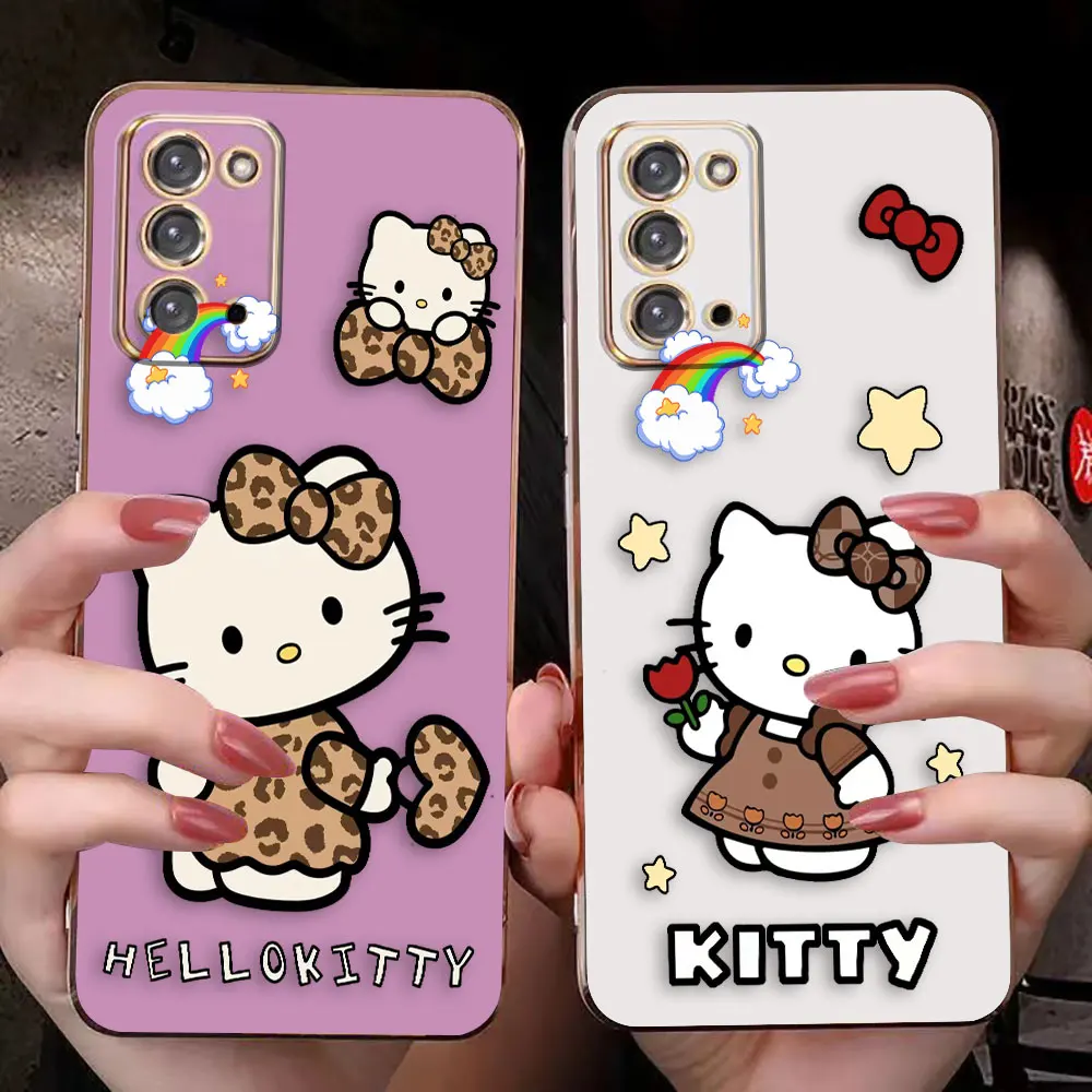 Cover Smooth E-TPU Phone Case For Samsung A04 A05 A10 A50 A70 M14 M33 M51 M53 M62 NOTE 20 10 9 5G Case Shell Vintage Hello Kitty