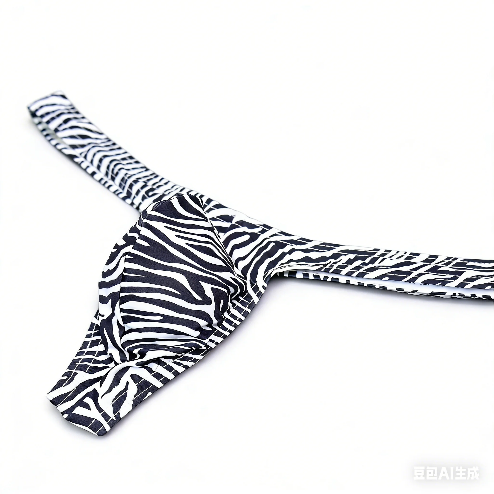 Men's Sexy Bulge Thong Zebra Stripe T-Back Underwear Ice Silk Breathable Panties Gays Erotic Low Rise G-string for Intimate Wear