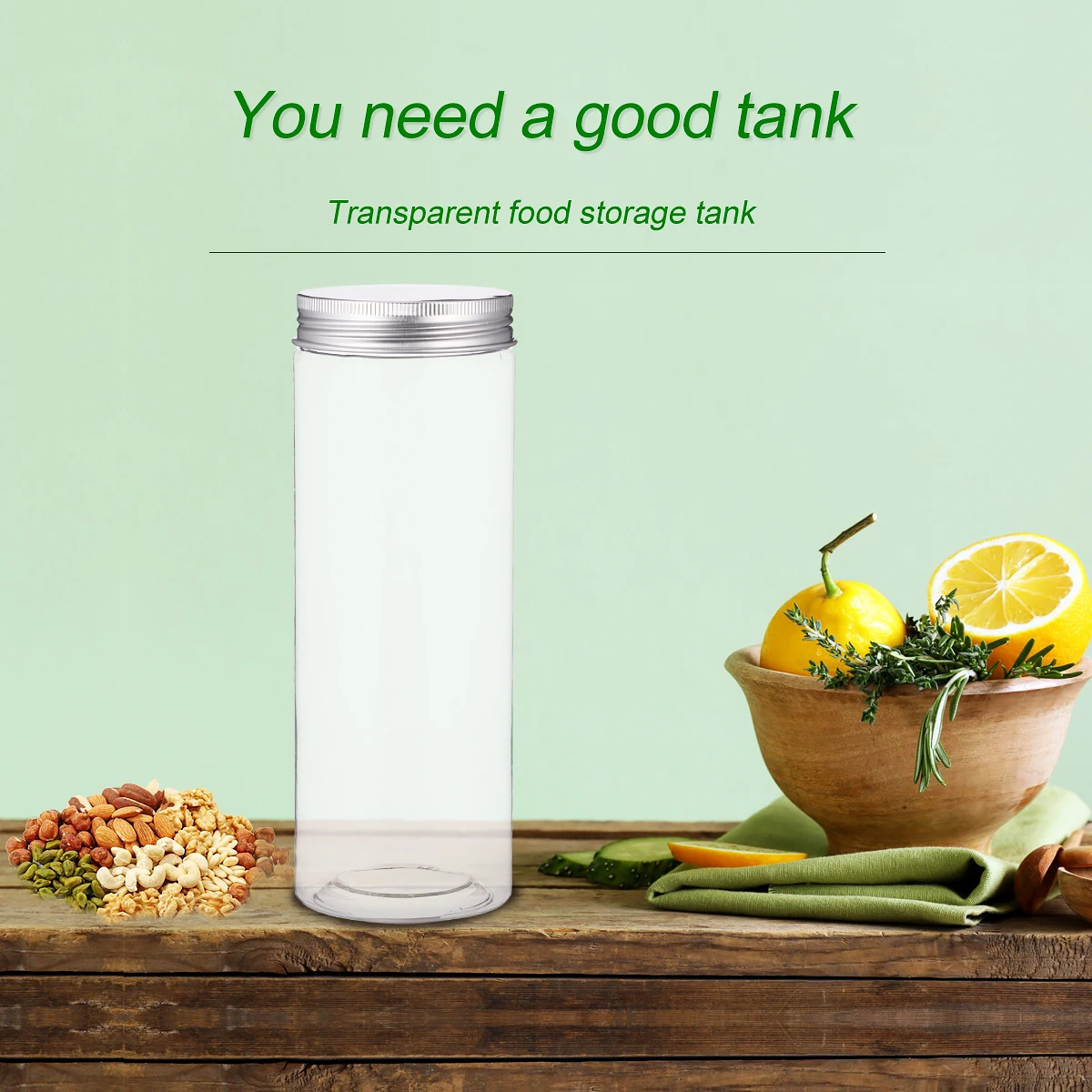 

Food Containers with Lids Storage Tank Can Cereals Sealed Canister Dried Fruit Jar Mason