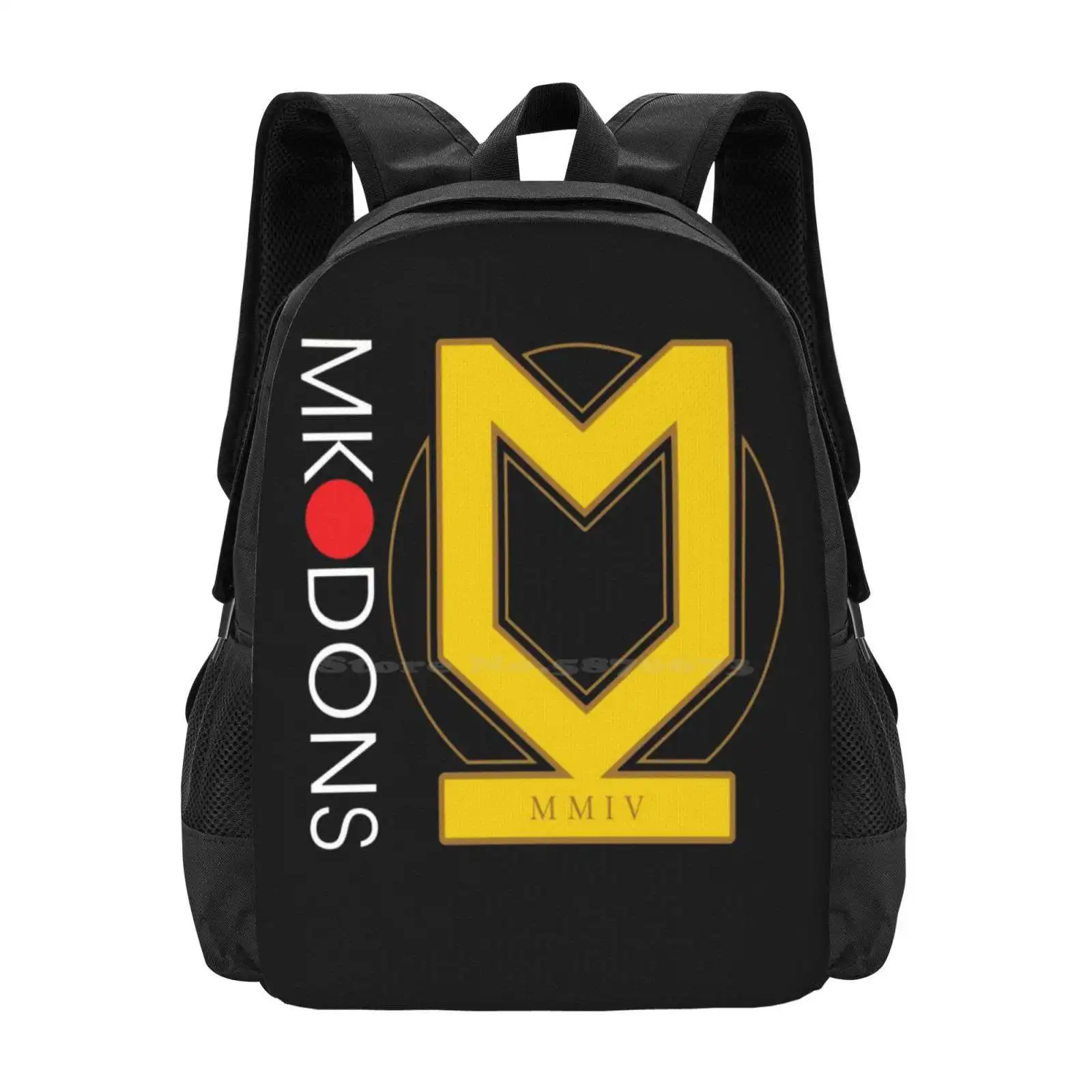 Dons Fc Backpack For Student School Laptop Travel Bag Milton Keynes Town Football Club English England Gold Efl Training Home