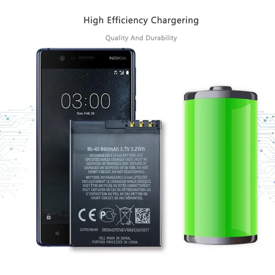 Original Nokia Batterie BL-4S Pour Nokia X3-02, 3710 Fold
