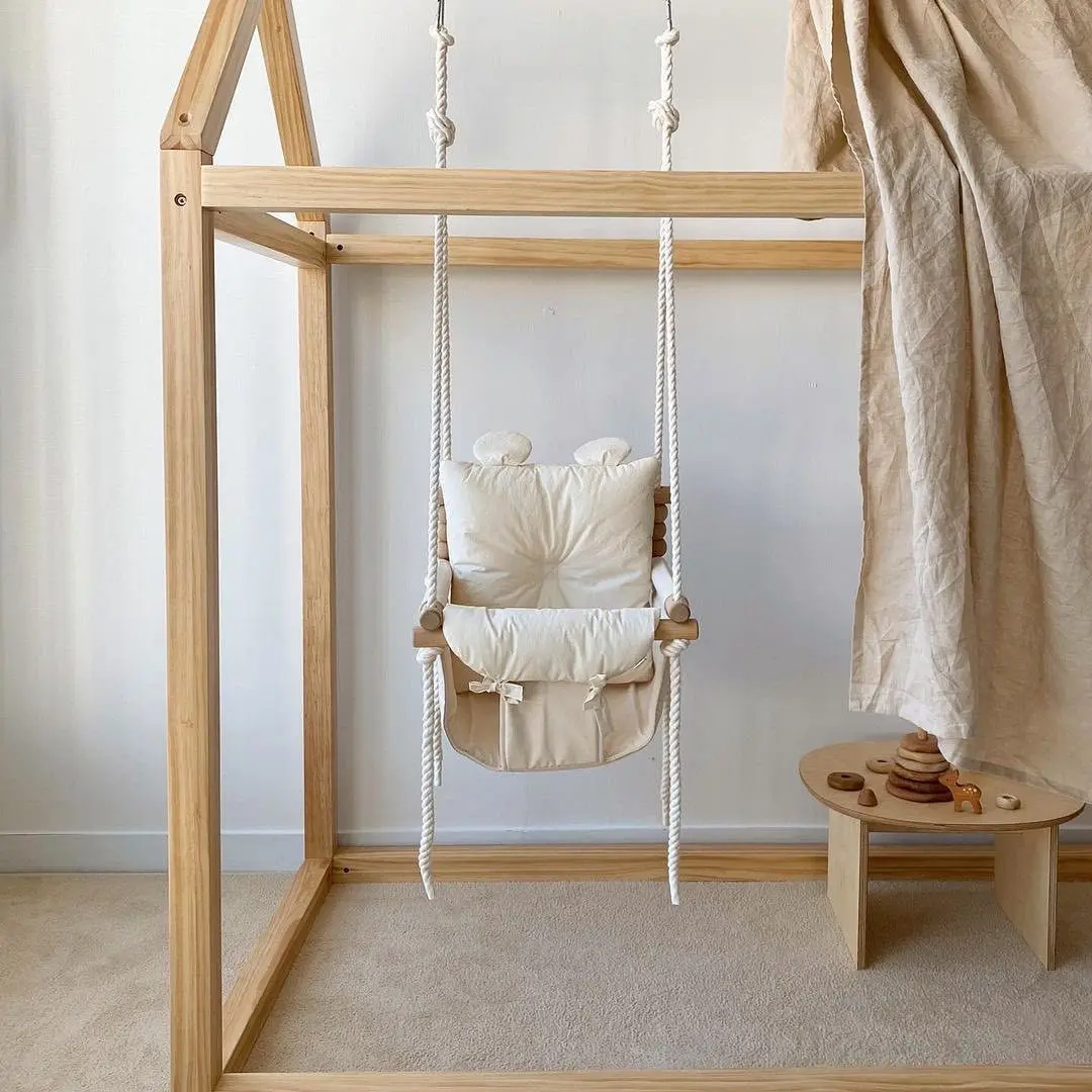 INS Nordic Baby Swing Infant Household Indoor Hanging Chair Baby Small Hanging Basket Swing Cloth Rocking Chair Children Swing