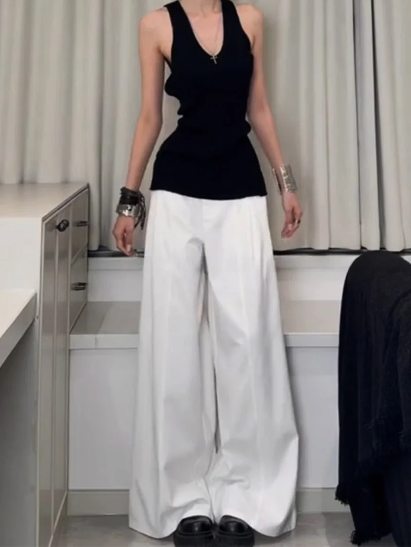 American High Street Design Loose Women's Casual Pants Draped Sensation Street Style Wide Leg Pants Casual Fashion